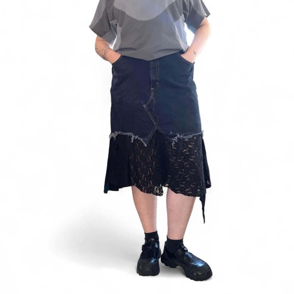 Vintage Reworked Wrangler Midi Denim Skirt